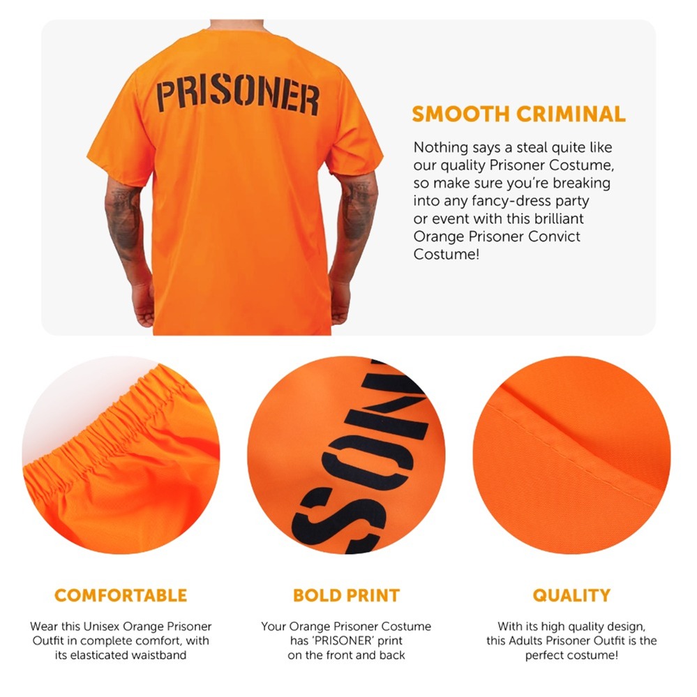 Mens Orange Prisoner Costume