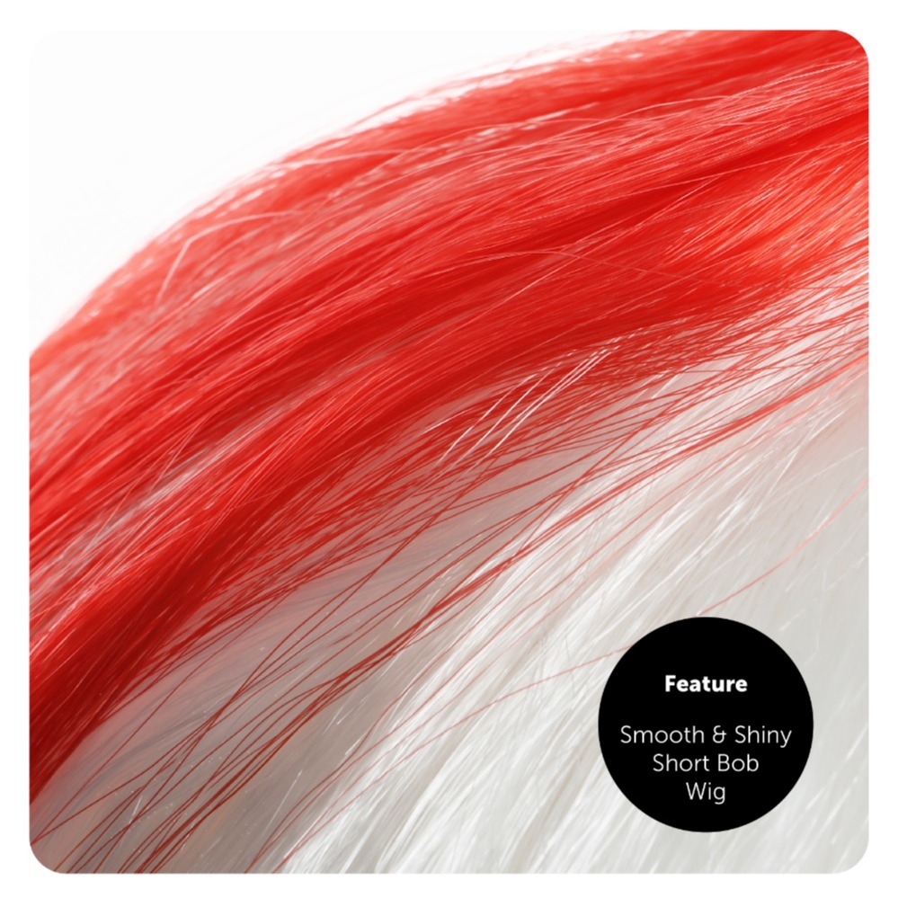 England Flag Afro Wig & Red Bob Wig Duo