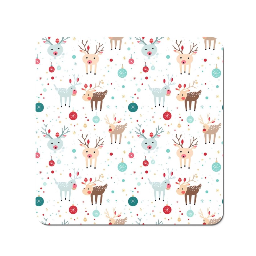 Click to view product details and reviews for Happy Reindeer With Christmas Lights Coasters.