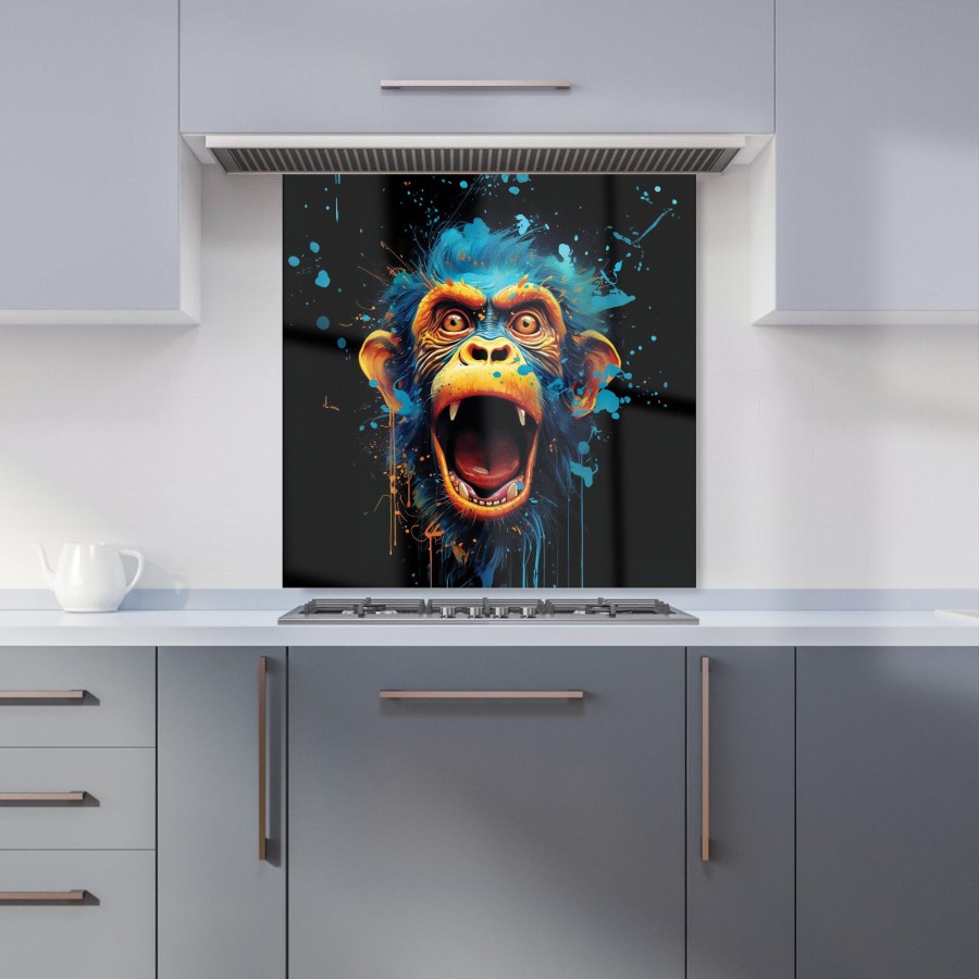Click to view product details and reviews for Crazy Monkey Face Splashart Kitchen Splashback W600mm X H600mm.