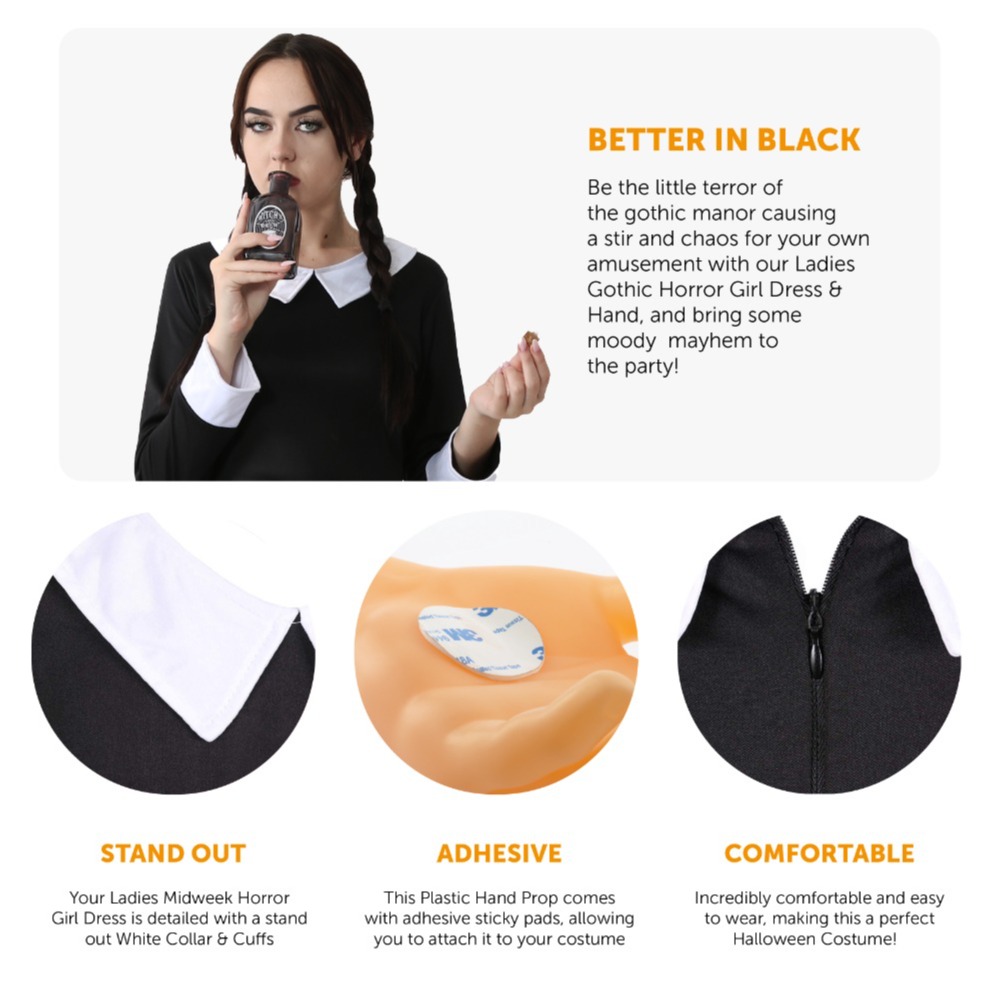 Ladies Midweek Horror Costume - with Hand Prop