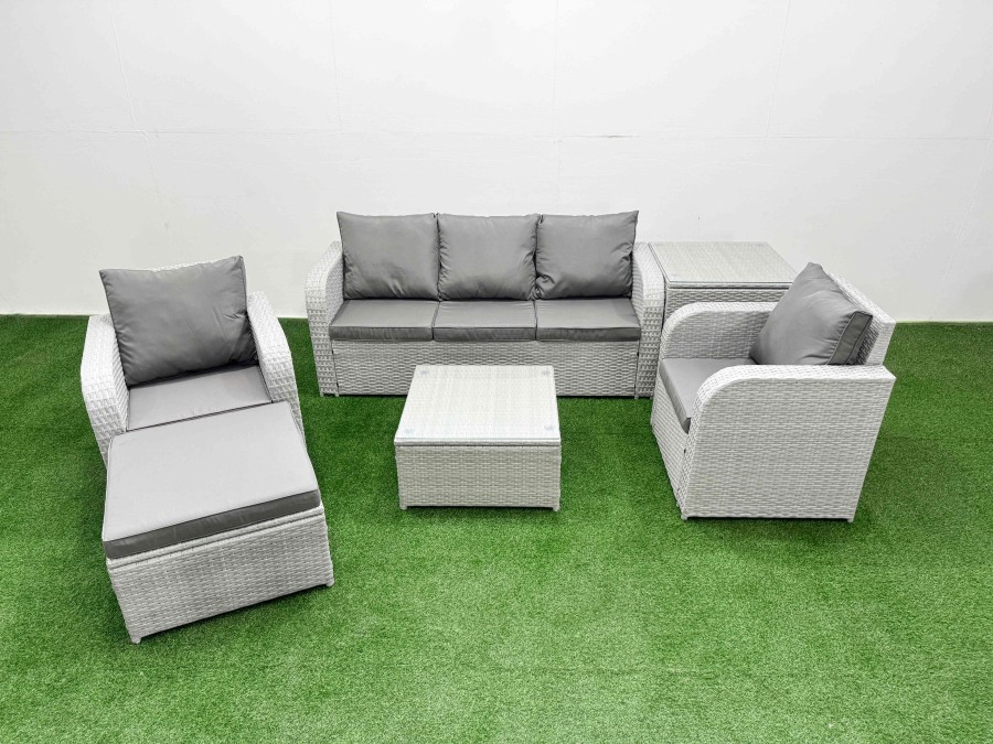 Click to view product details and reviews for Fimous Pe Rattan Garden Furniture Set Reclining Chair Sofa Lounge Sofa Set Square Coffee Table Side Table Big Footstool Light Grey. Click to view product details and reviews for Fimous Pe Rattan Garden Furniture Set Reclining Chair Sofa Lounge Sofa Set Square Coffee Table Side Table Big Footstool Light Grey.