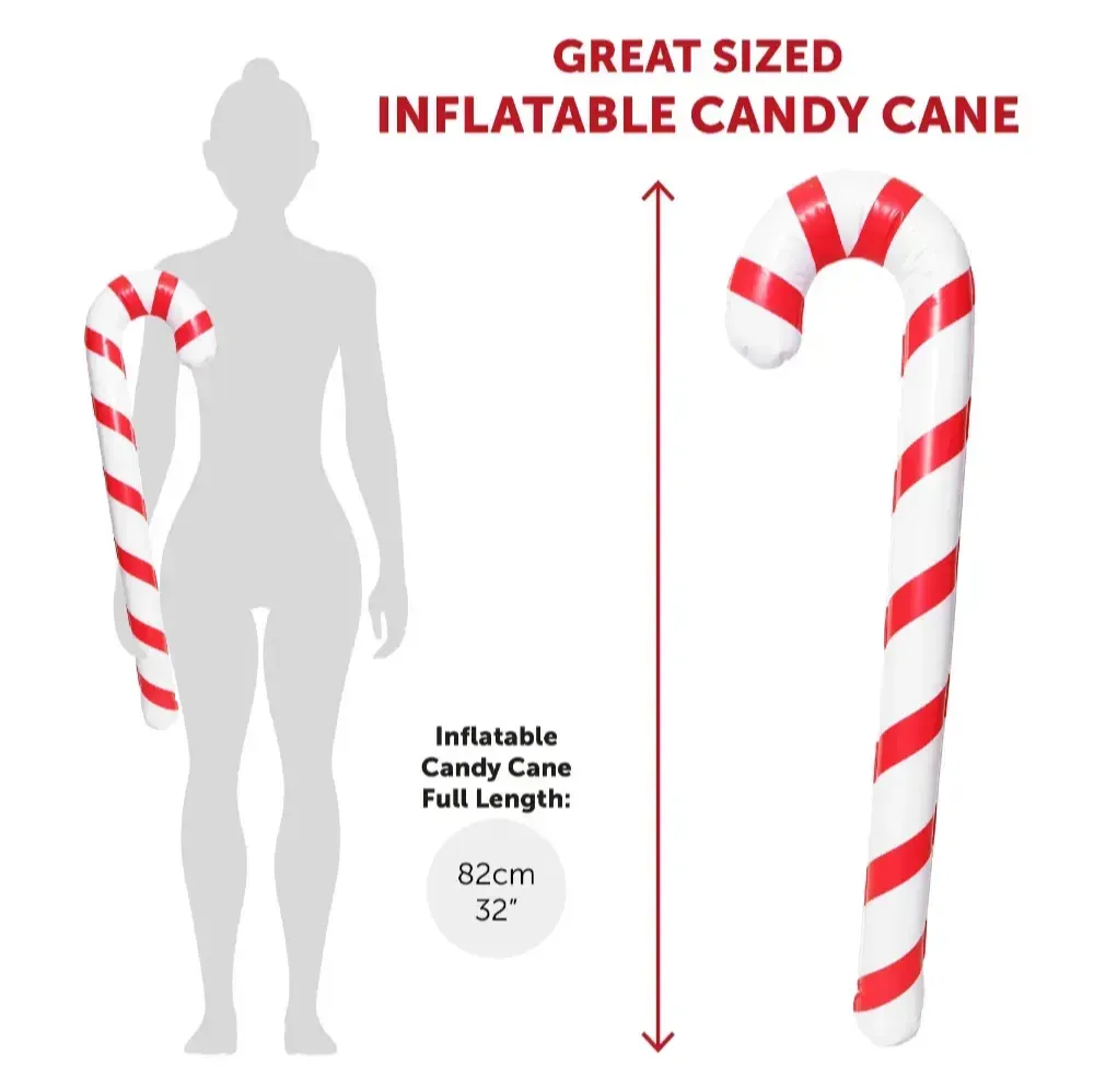 Adults Gingerbread Man Costume | 3 Pcs | Top, Trousers & Inflatable Candy Cane