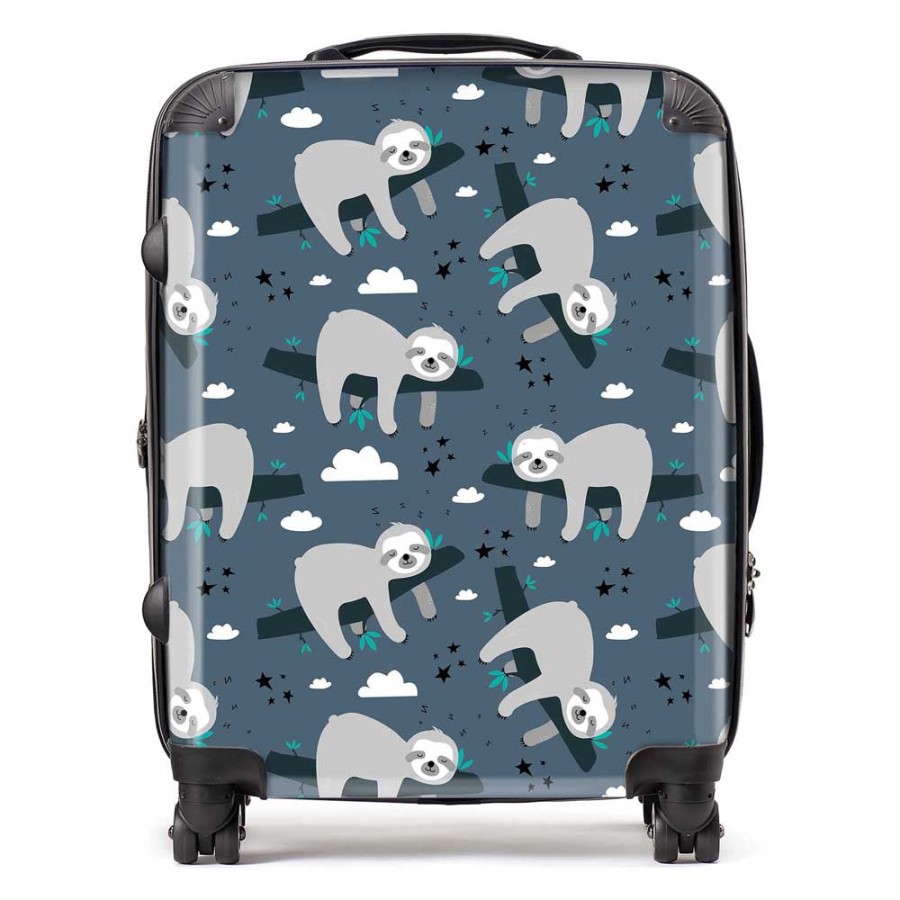 Warren Reed Sleeping Sloth Pattern Suitcase - Large