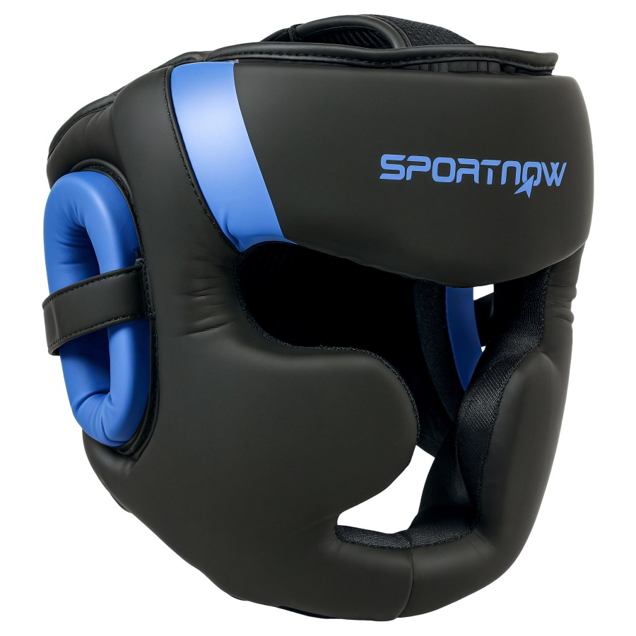 SPORTNOW Boxing Headguard w/ Adjustable Strap for Sparring Kickboxing, Blue