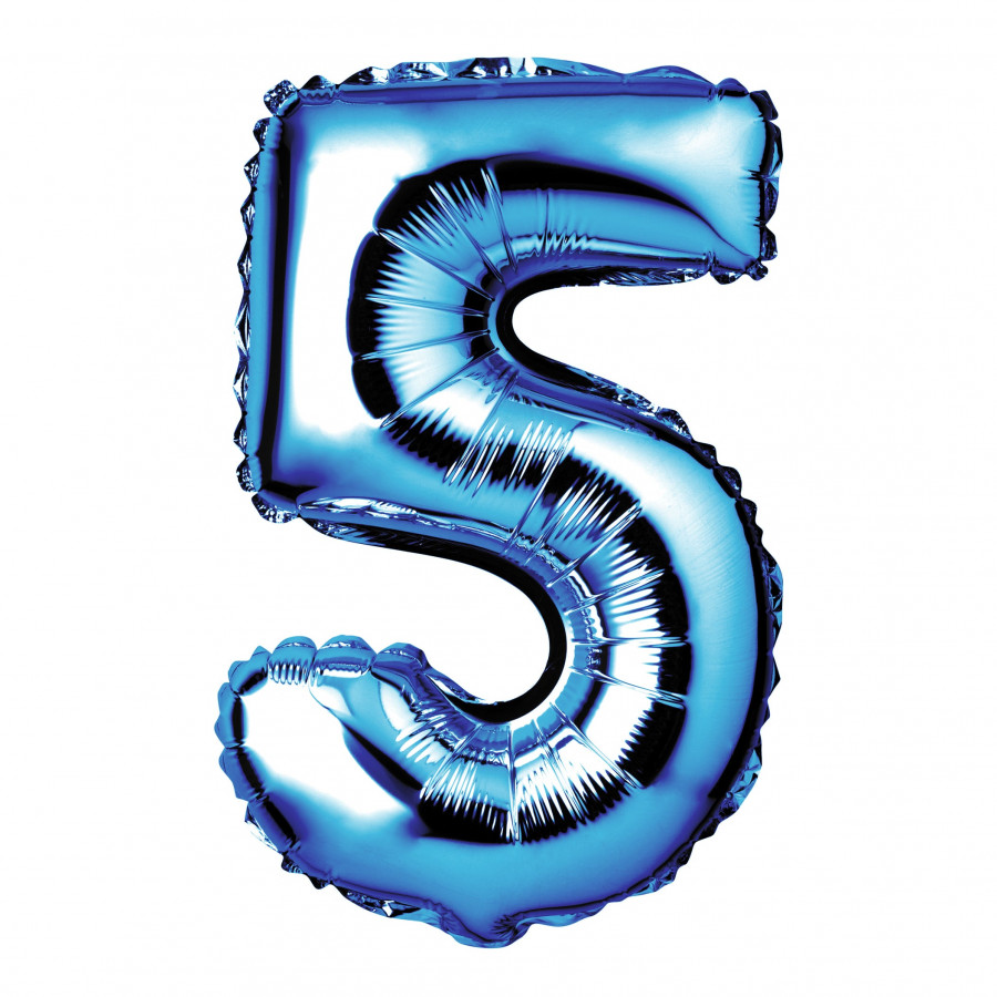 Click to view product details and reviews for 34 Giant Foil Blue Number 5 Balloon.