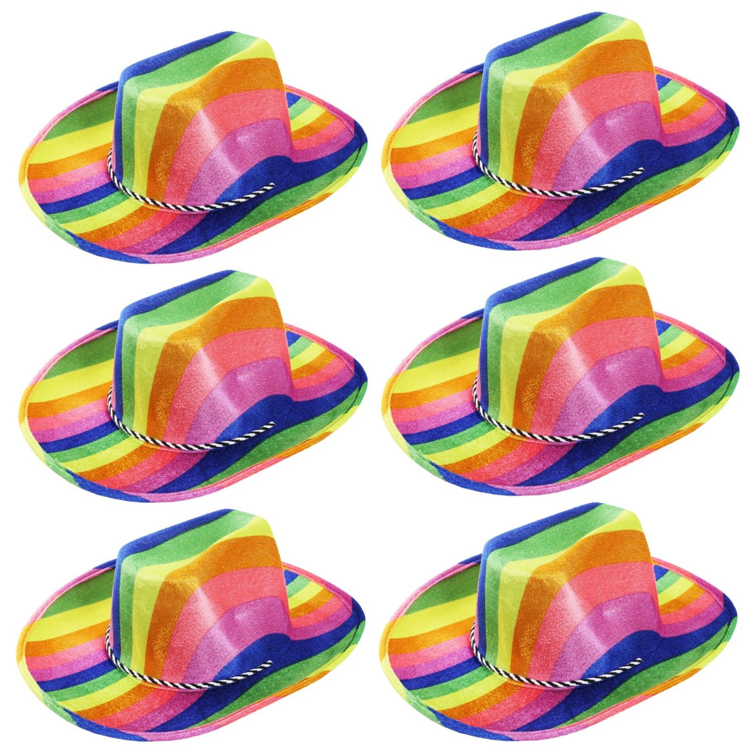 Click to view product details and reviews for Rainbow Pride Cowboy Hat Pack Of 6.