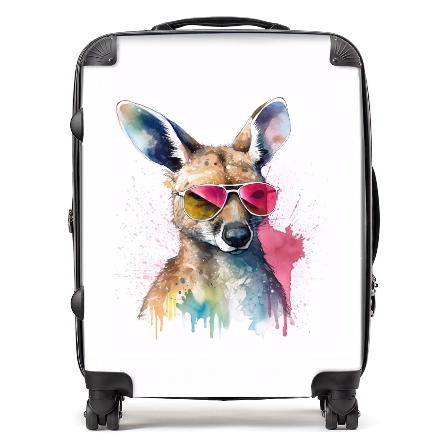 Click to view product details and reviews for Wallaby In Pink Glasses Suitcase Large.