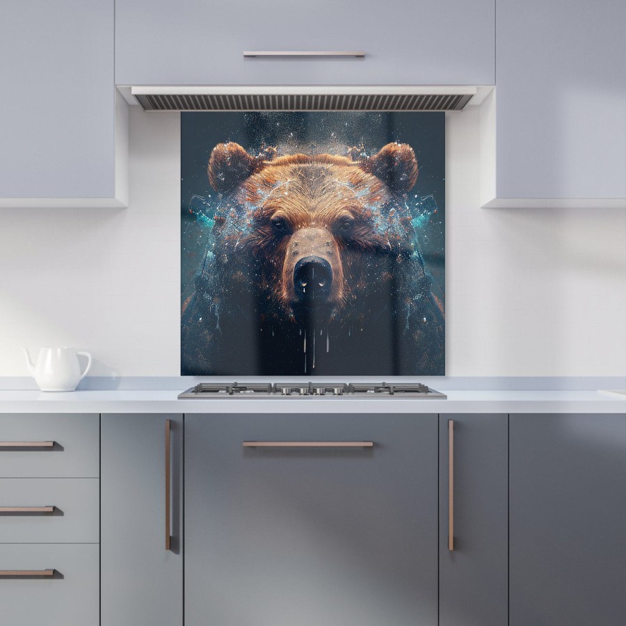 Click to view product details and reviews for Brown Bear Face Splashart Kitchen Splashback W600mm X H600mm.