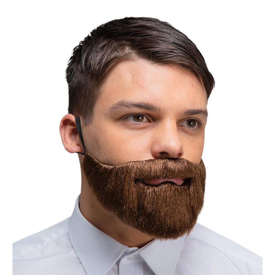 Click to view product details and reviews for Deluxe Realistic Beard Moustache Facial Hair Adults Fancy Dress Brown.