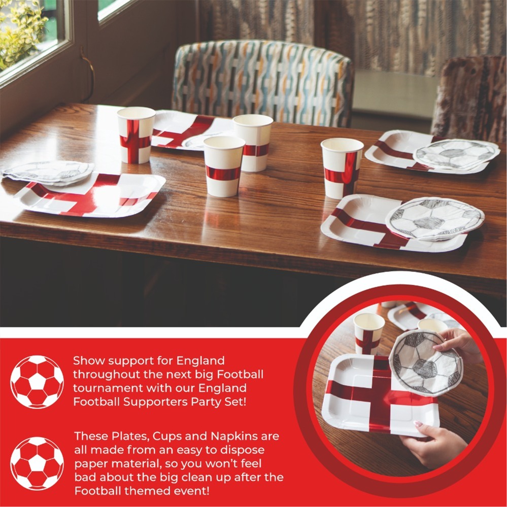 40 Piece England Euros Party Set