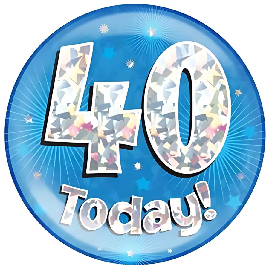 Click to view product details and reviews for 40 Today Blue Jumbo Birthday Badges 6 Inches.
