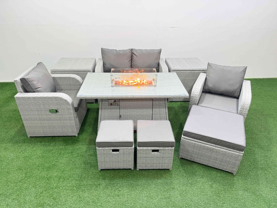 Click to view product details and reviews for Fimous Light Grey Pe Wicker Rattan Garden Furniture Set Sofa Set Reclining Chair Firepit Dining Table 7 Seater 3 Stools 2 Side Table. Click to view product details and reviews for Fimous Light Grey Pe Wicker Rattan Garden Furniture Set Sofa Set Reclining Chair Firepit Dining Table 7 Seater 3 Stools 2 Side Table.