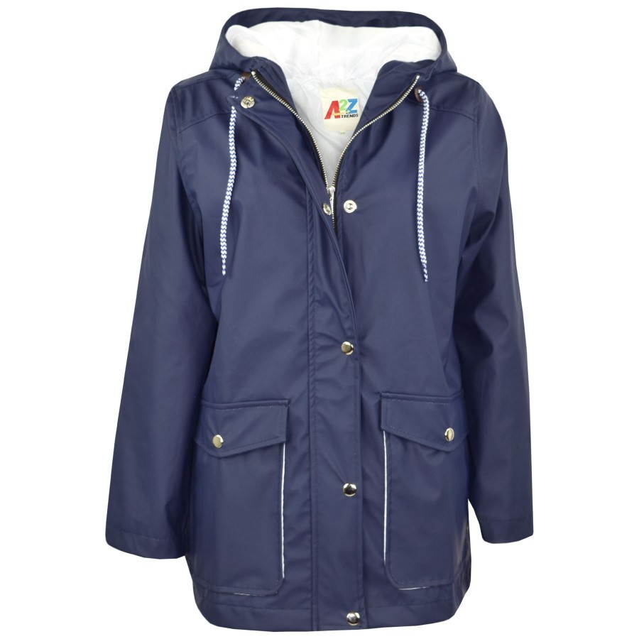 Click to view product details and reviews for Pu Raincoat Jacket Windbreaker Waterproof Parka Hooded Girls Boys Age 5 13 Years 7 8 Years Navy.