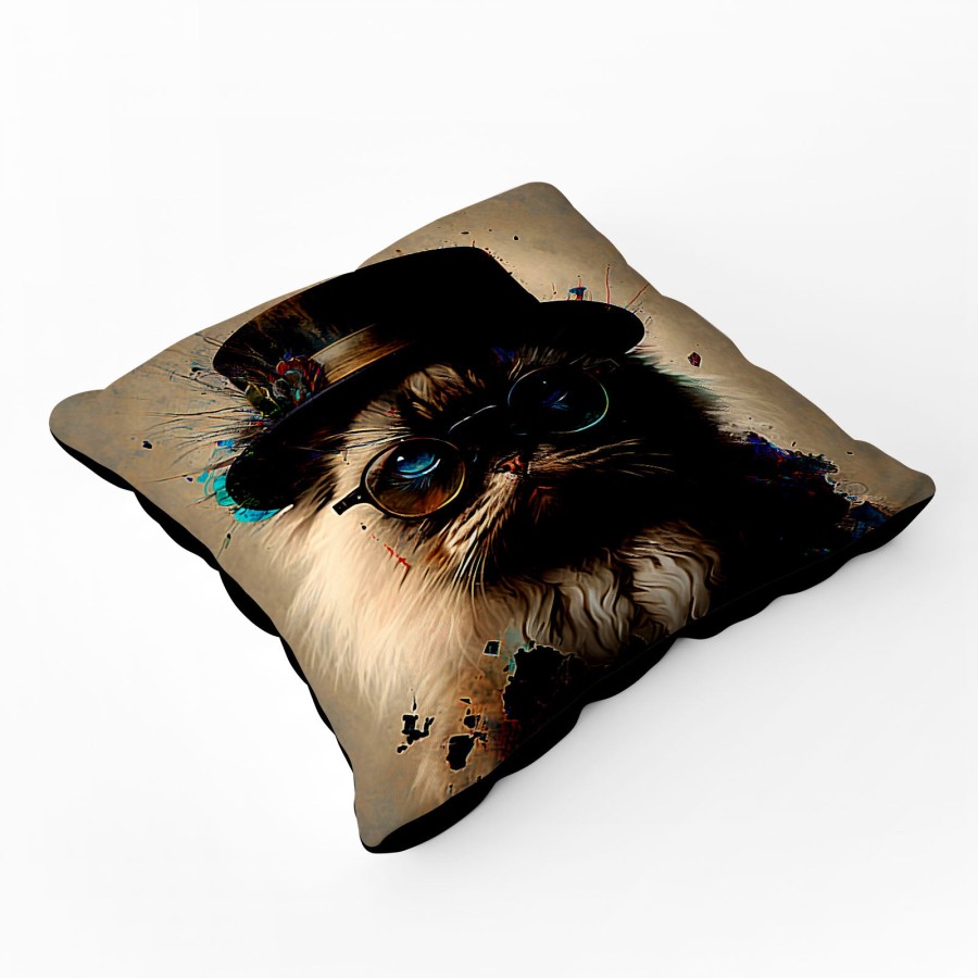 Ragdoll Cat With Glasses Splashart Pet Bed