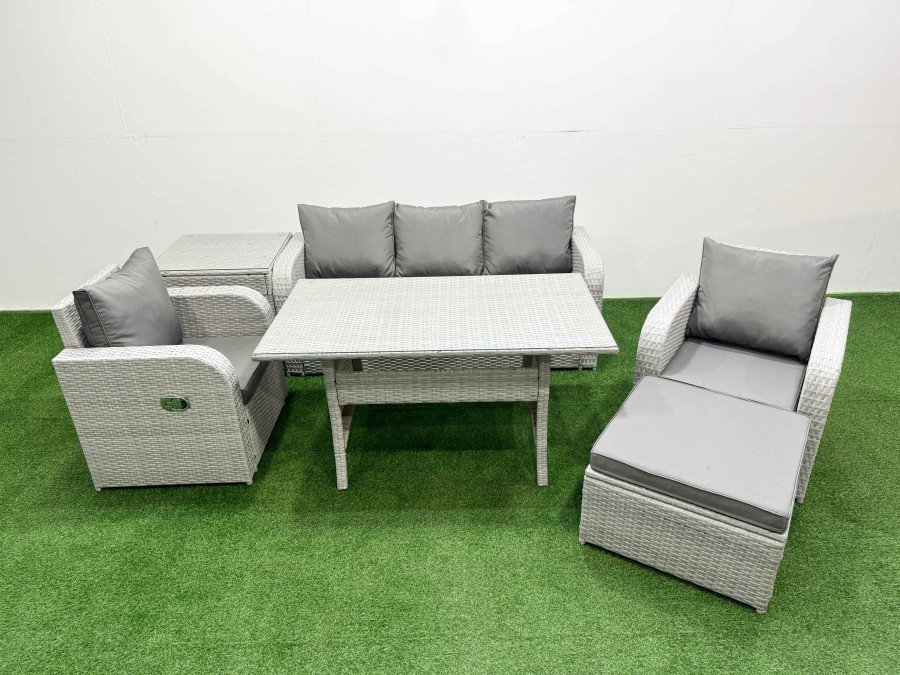 Click to view product details and reviews for Fimous Pe Rattan Garden Furniture Set Reclining Chair Sofa Lounge Sofa Set Rectangular Dining Table Side Table Big Footstool Light Grey. Click to view product details and reviews for Fimous Pe Rattan Garden Furniture Set Reclining Chair Sofa Lounge Sofa Set Rectangular Dining Table Side Table Big Footstool Light Grey.