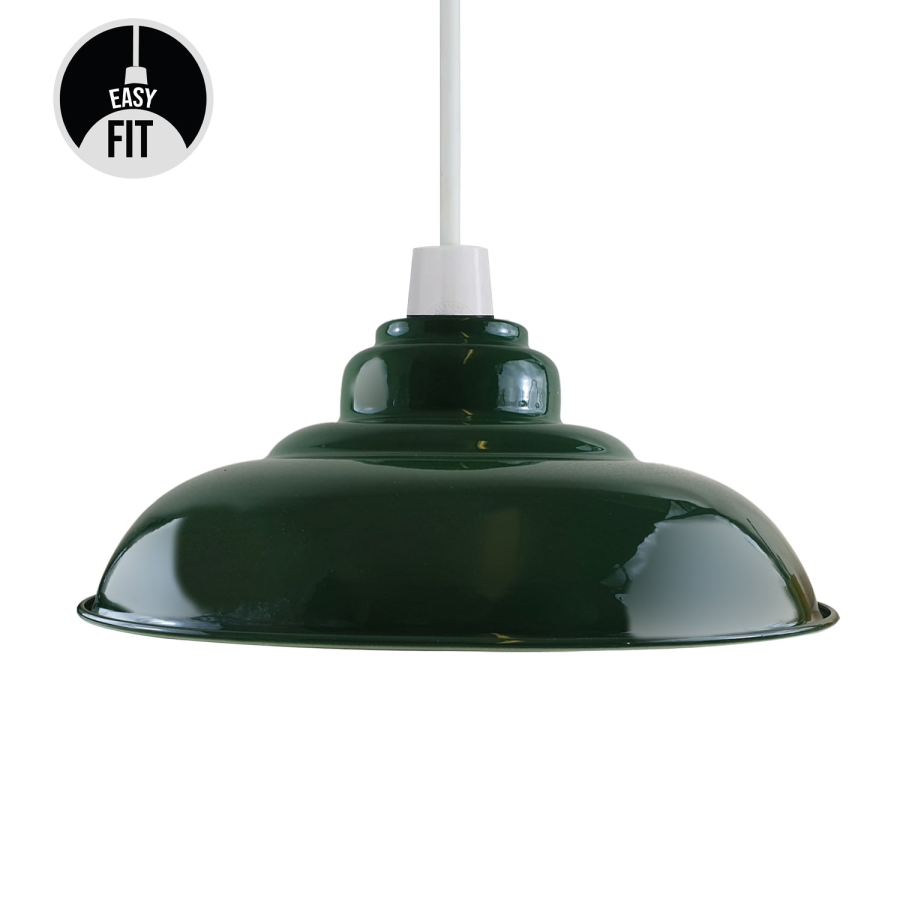 Click to view product details and reviews for Green Lamp Shade Gloss Metal Pendant Light Shade 1085.