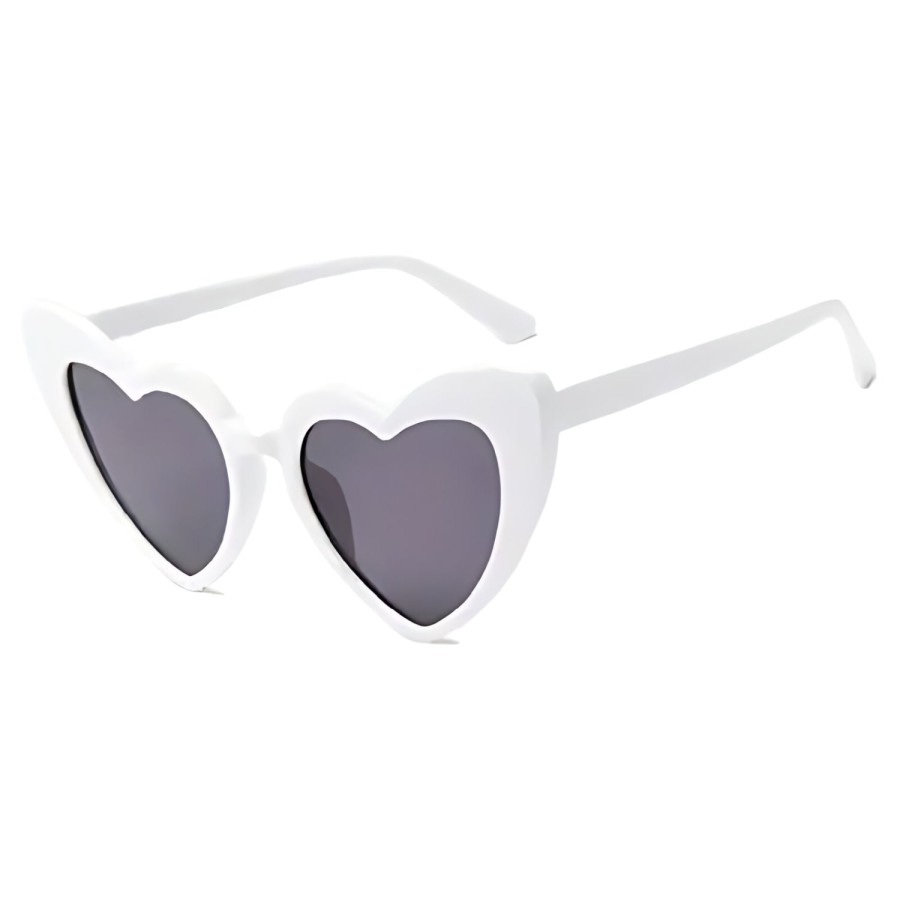 White Black Heart Shaped Fashion Glasses For Women White
