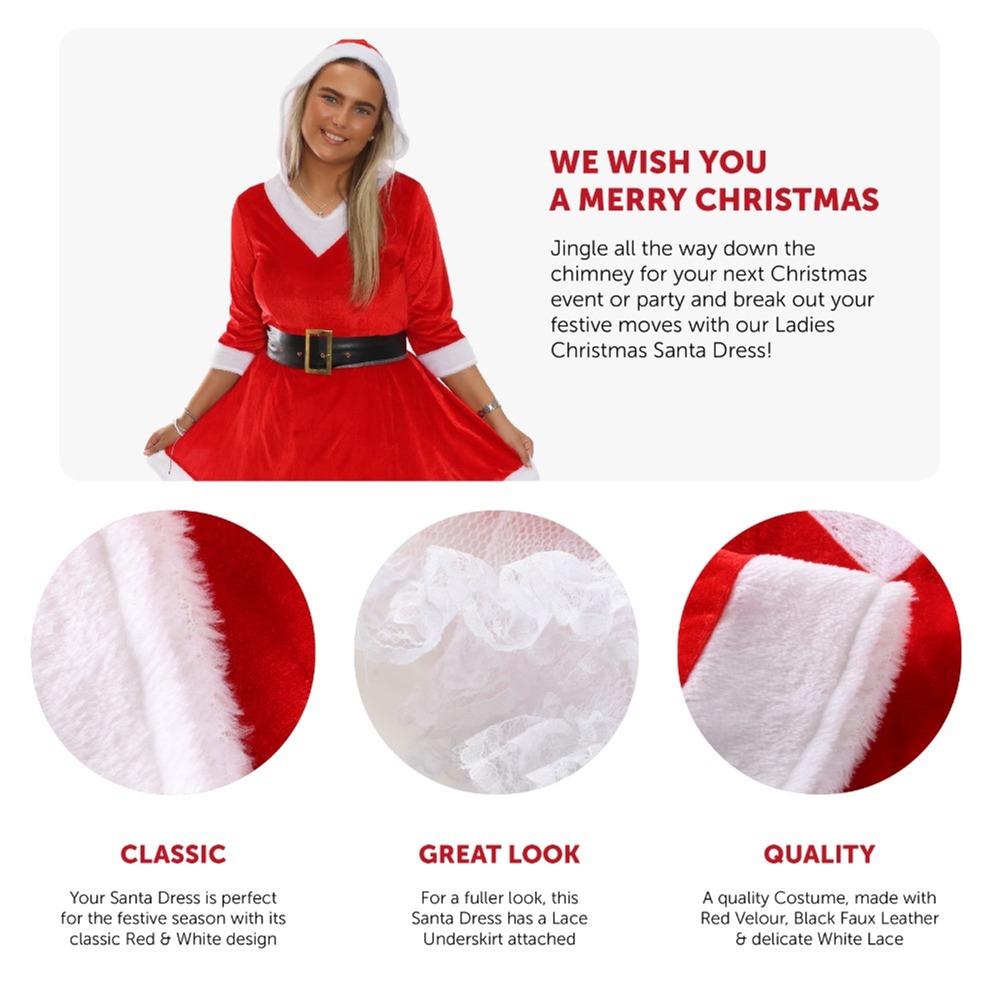 Ladies Hooded Santa Dress
