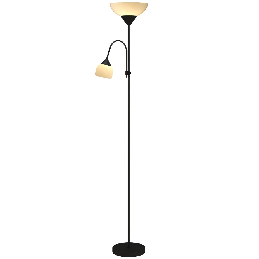 Click to view product details and reviews for Homcom Led Floor Lamp For Living Room 180cm Tall Standing Lamp Mother And Child Uplighter With Adjustable Gooseneck 3000k 4500k 6500k Colour Temper.