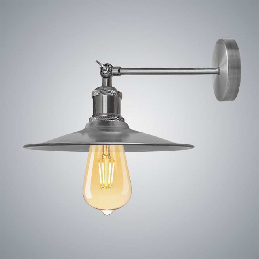 Click to view product details and reviews for Modern Vintage Industrial Wall Mounted Light Satin Nickel Sconce Lamp Fixture Light Uk4070.