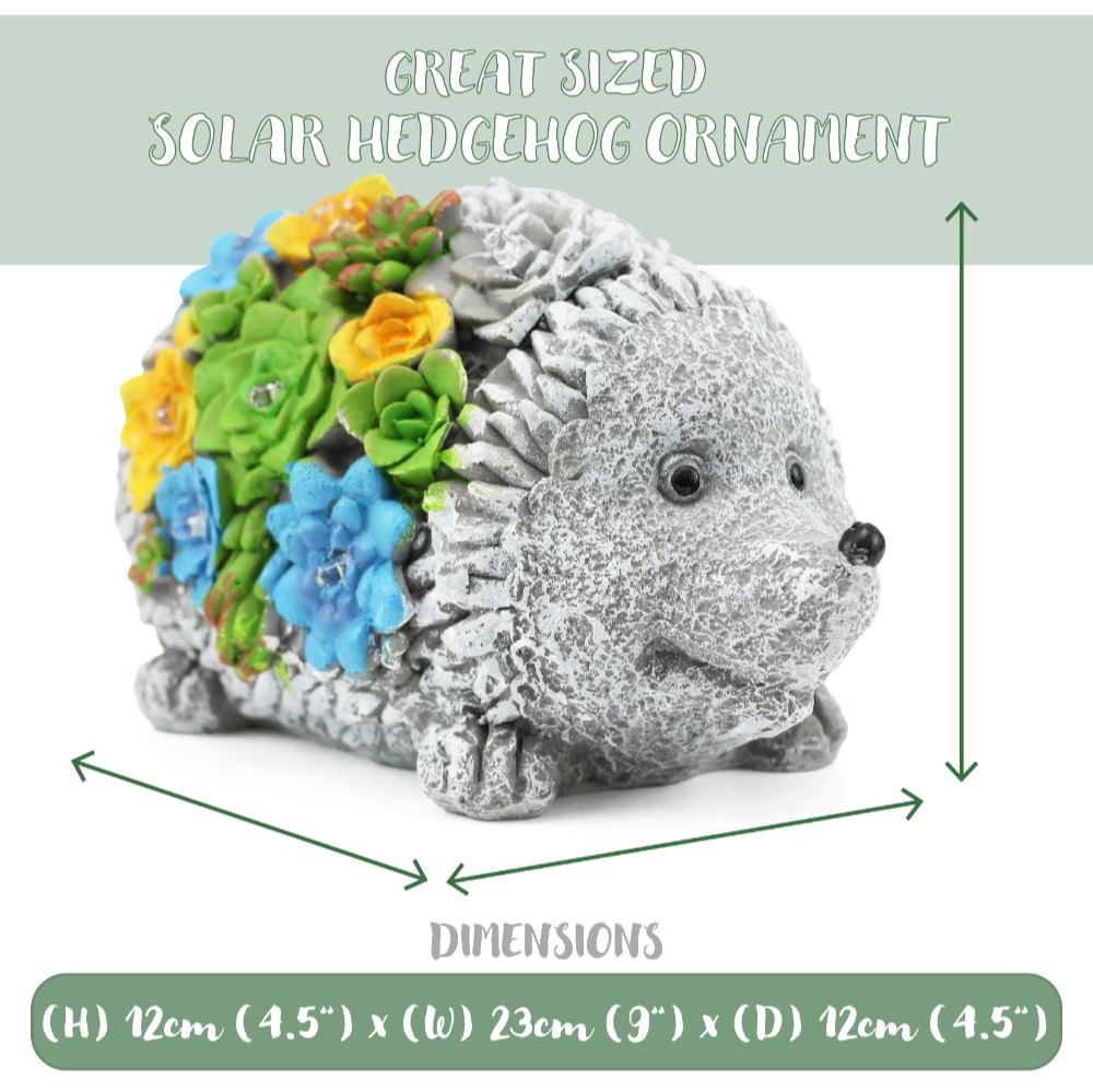 Solar Hedgehog Statue (12x23x12cm)
