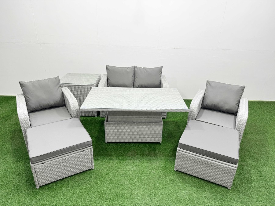 Click to view product details and reviews for Fimous Light Grey Pe Wicker Rattan Garden Furniture Set Sofa Set Reclining Chair Adjustable Lifting Dining Or Coffee Table 6 Seater 2 Big Stools Side. Click to view product details and reviews for Fimous Light Grey Pe Wicker Rattan Garden Furniture Set Sofa Set Reclining Chair Adjustable Lifting Dining Or Coffee Table 6 Seater 2 Big Stools Side.