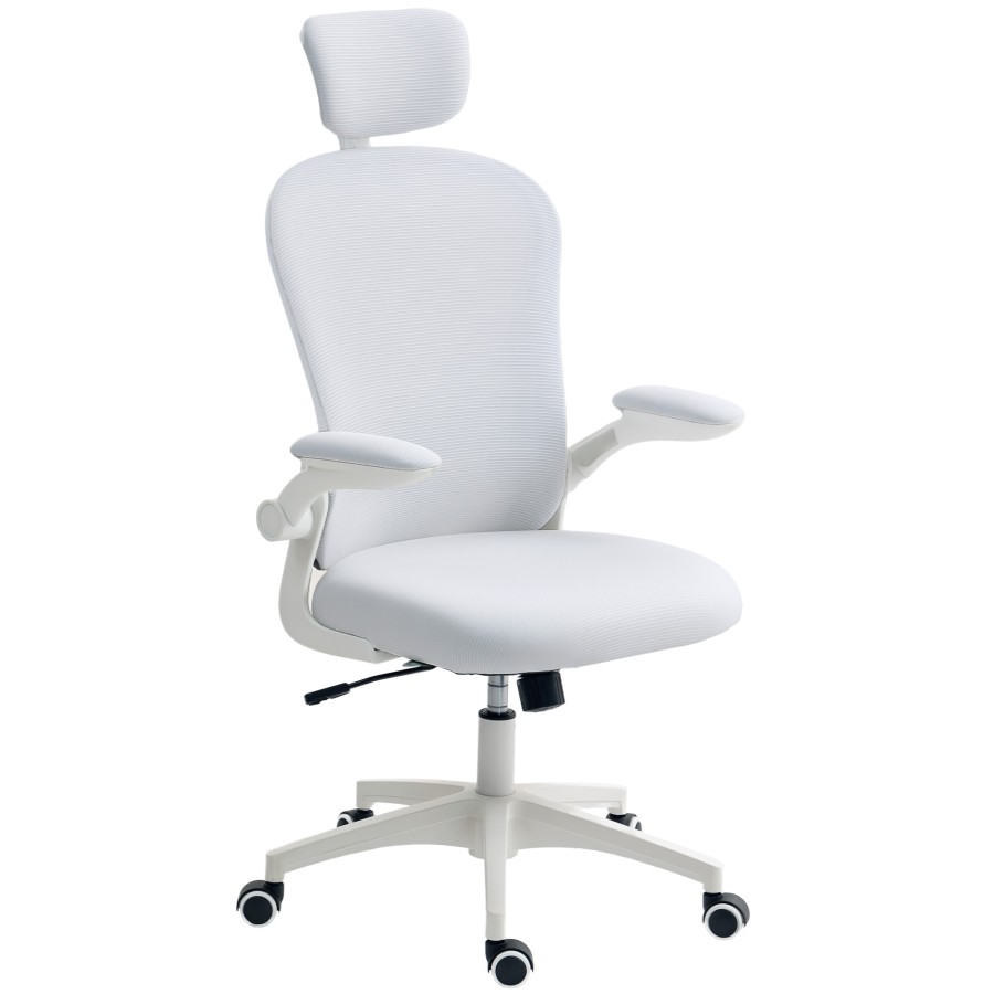 Click to view product details and reviews for Vinsetto High Back Office Chair Mesh Computer Desk Chair With Rotatable Headrest 4d Lumbar Support Flip Up Arm Adjustable Height White.