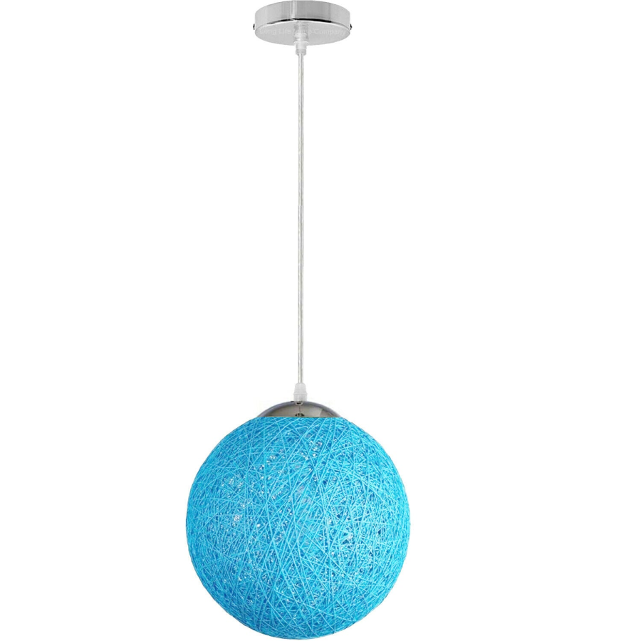 Blue Rattan Ceiling Light Shade 1807