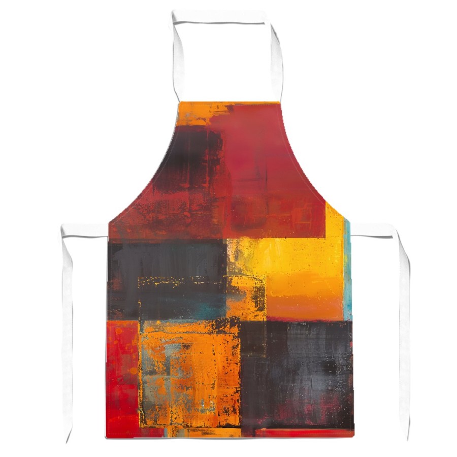 Golden Blocks Of Abstract Apron | Cazaar