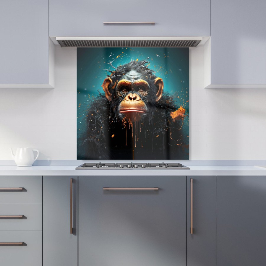 Click to view product details and reviews for Monkey Face Splashart Blue Kitchen Splashback W600mm X H600mm.