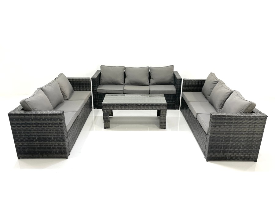 Click to view product details and reviews for Fimous Outdoor Garden Furniture Set 9 Seater Rattan Sofa Set With Coffee Table Dark Grey Mixed. Click to view product details and reviews for Fimous Outdoor Garden Furniture Set 9 Seater Rattan Sofa Set With Coffee Table Dark Grey Mixed.