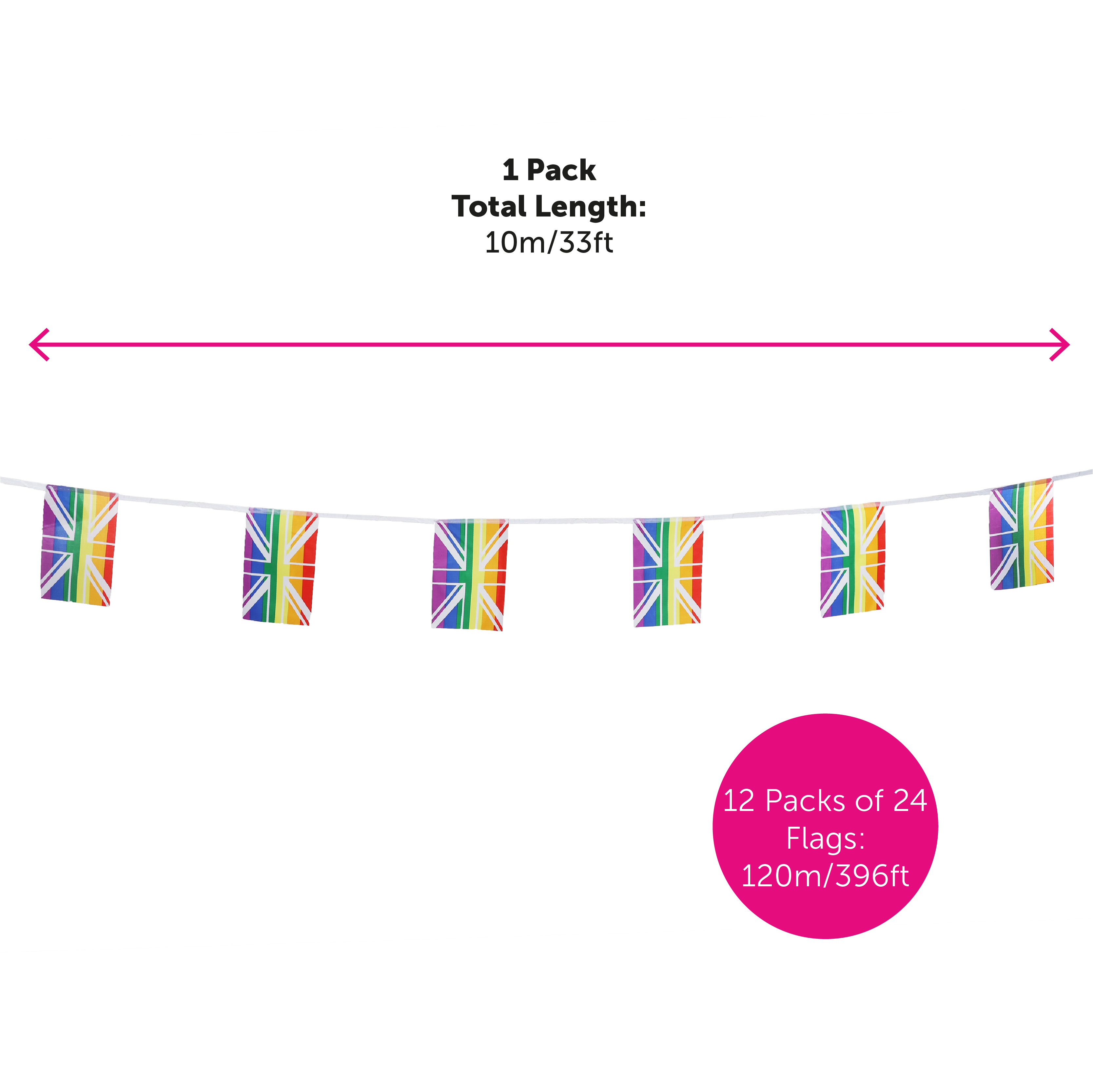 Uk Pride Flag Bunting â Perfect For Pride Celebrations Multiple Pack Sizes Available Pack Of 12