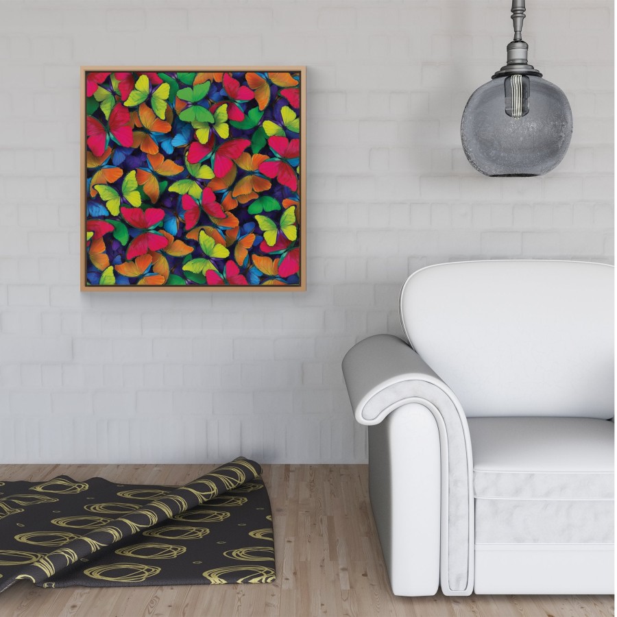 Click to view product details and reviews for Rainbow Butterflies Framed Canvas 40 X 40 White.