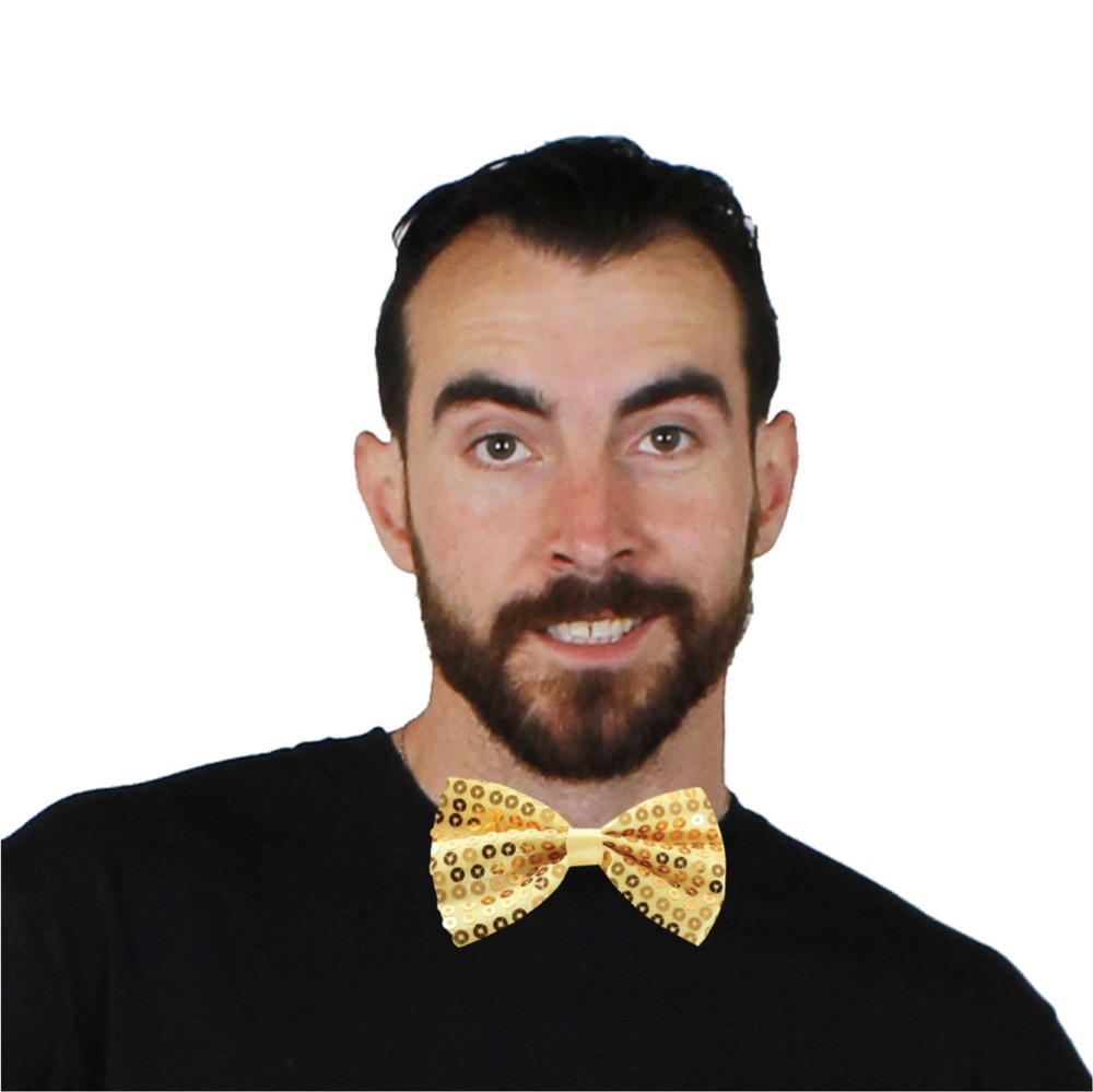 Gold Sequin Bow Tie