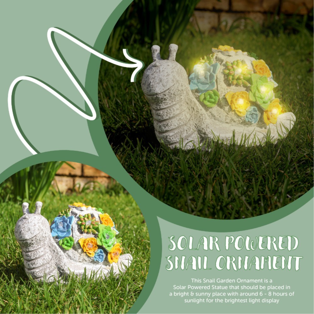 Solar Snail Statue (23x13x9cm)