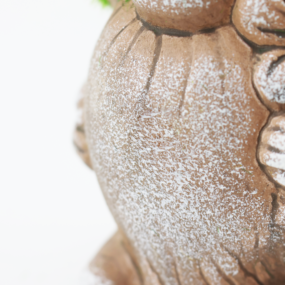 Style 2 Flower - 18cm Flock Grass Garden Gonk Gnome Ceramic Outdoor Ornament Statue Decoration