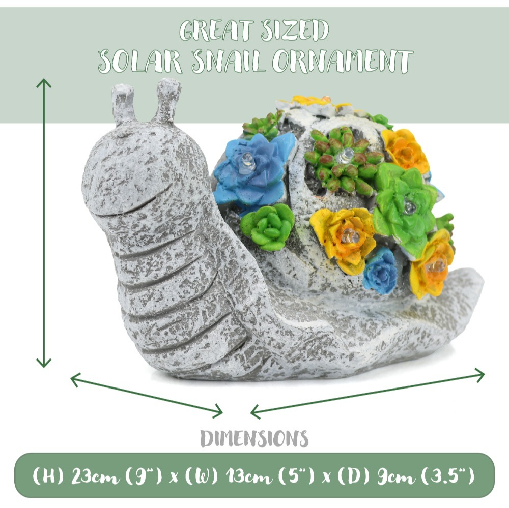 Solar Snail Statue (23x13x9cm)