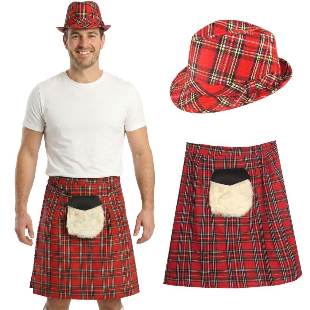 Click to view product details and reviews for Adults Scottish Costume Set 2 Pcs Kilt Hat Standard.