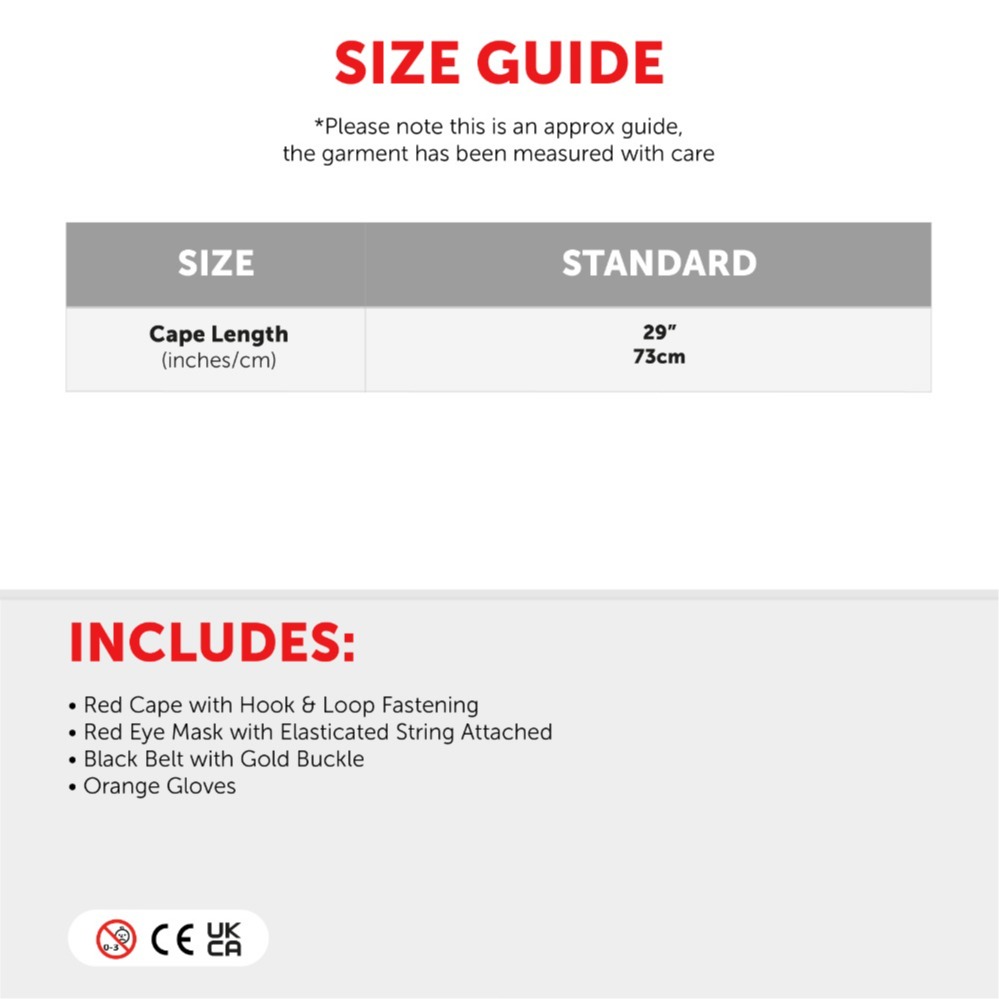 Child's Super Potato Costume Hero Set - Belt, Red Mask & Gloves