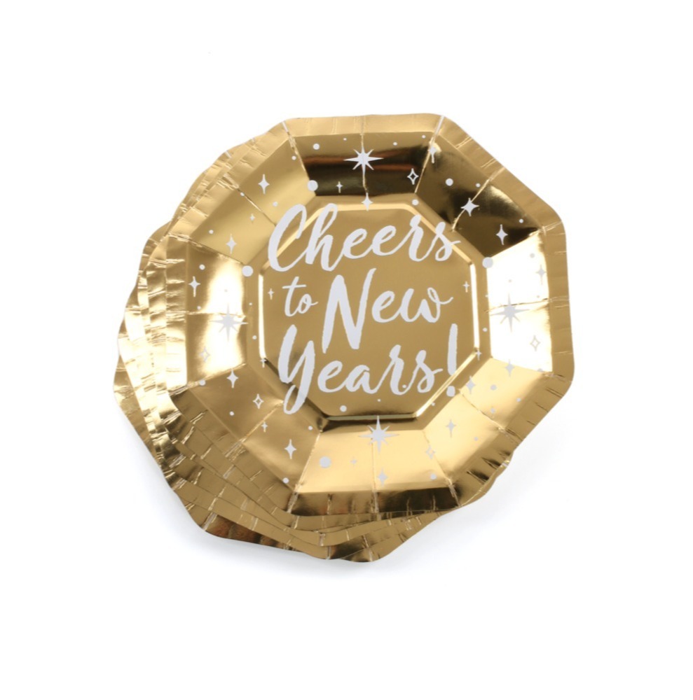 New Years Eve Golden Paper Plates