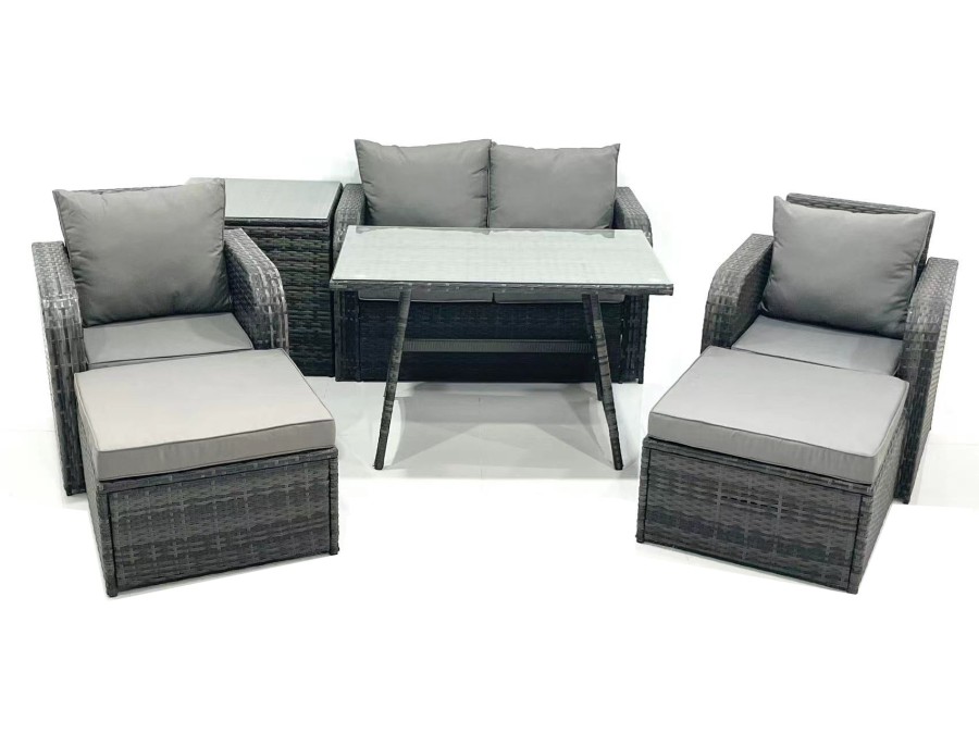 Click to view product details and reviews for Fimous Outdoor Garden Furniture Set Rattan Sofa Dining Table Set With Reclining Chair 2 Big Footstool Side Table Dark Grey Mixed. Click to view product details and reviews for Fimous Outdoor Garden Furniture Set Rattan Sofa Dining Table Set With Reclining Chair 2 Big Footstool Side Table Dark Grey Mixed.
