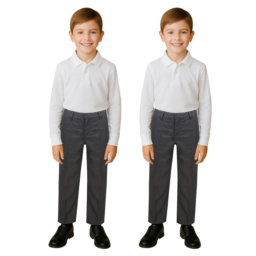 Click to view product details and reviews for Kids Boys Teens 2 Pack School Uniform Pant Teflon Coated Reinforced Knee Pants 15 16 Years Grey.
