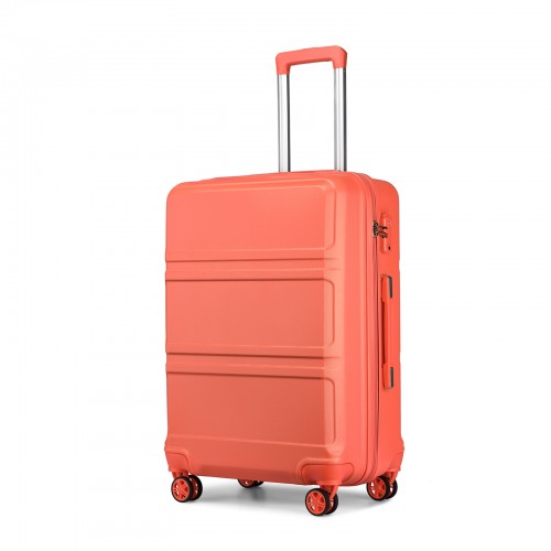 Click to view product details and reviews for K1871 1l Kono Abs 28 Inch Sculpted Horizontal Design Suitcase Coral.