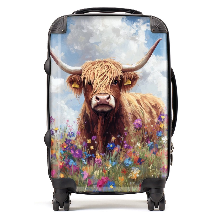Click to view product details and reviews for Highland Cow In A Summer Meadow Suitcase Cabin.