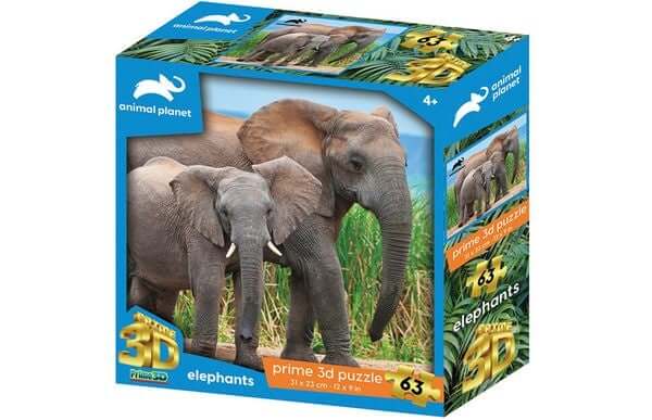 3D Jigsaw Puzzle - Elephants mini puzzle - 63 pieces