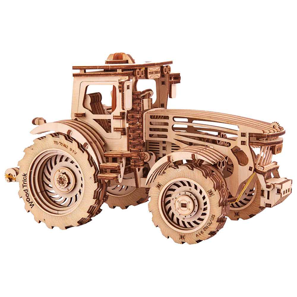 3D Wooden Model Self Assemble Building Puzzle Laser Cut Woodtrick - Mechanical Tractor