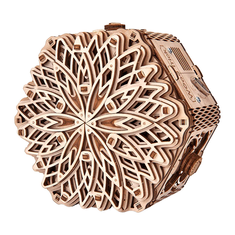 3D Wooden Model Self Assemble Building Puzzle Laser Cut Woodtrick - Mystery Flower