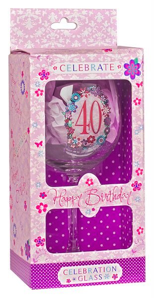 Keepsake Glass Wine for 40TH Birthday