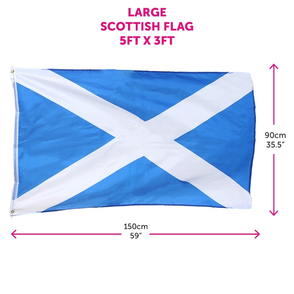 5 x 3ft Scottish Flag with 2 Scottish Flag Bunting